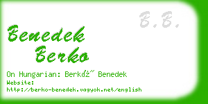 benedek berko business card